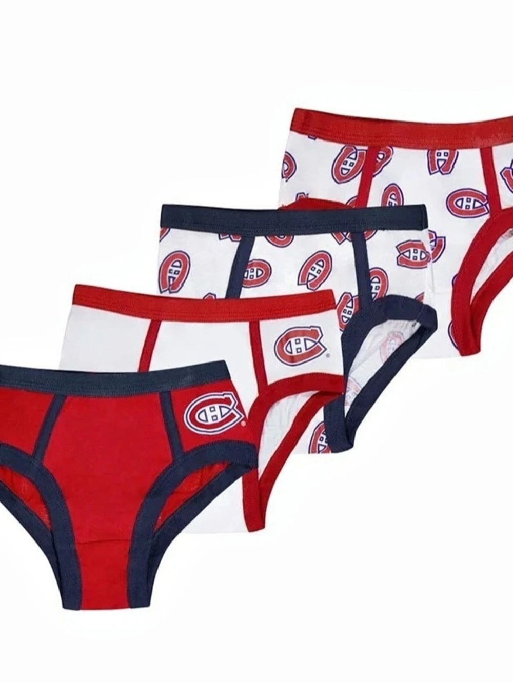 NHL Montreal Canadien Habs Briefs 4 Pack Cotton Underwear 5T Toddler Boy Hockey